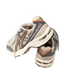 ASICS Women Gray and Orange Running Shoes 7
